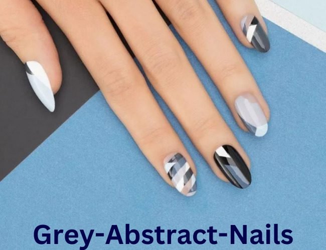 Grey Abstract Nails