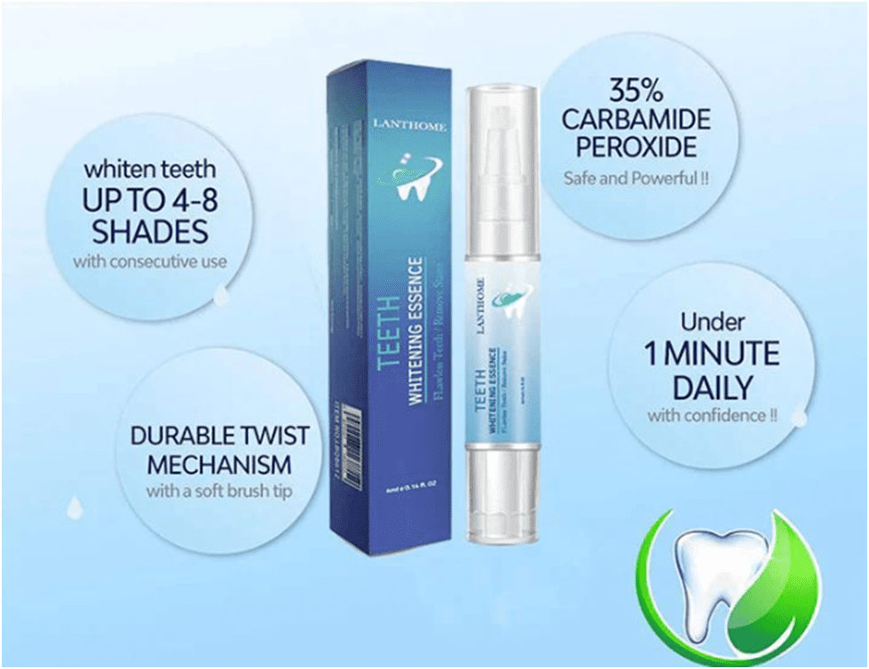 Lanthome Teeth Whitening product packaging and contents