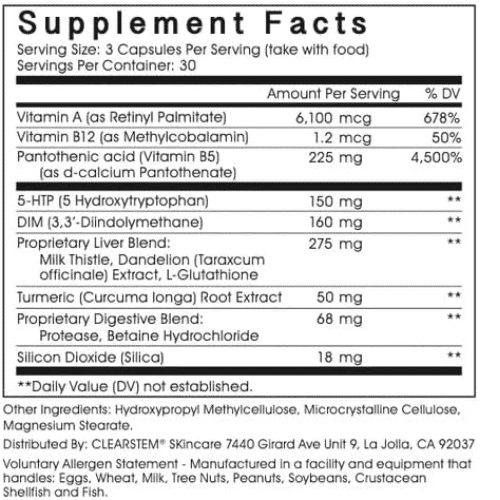 Supplement Facts of Clearstem