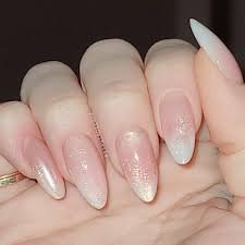 Subtle pink almond nails