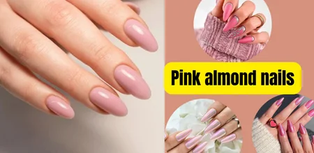 pink almond nails