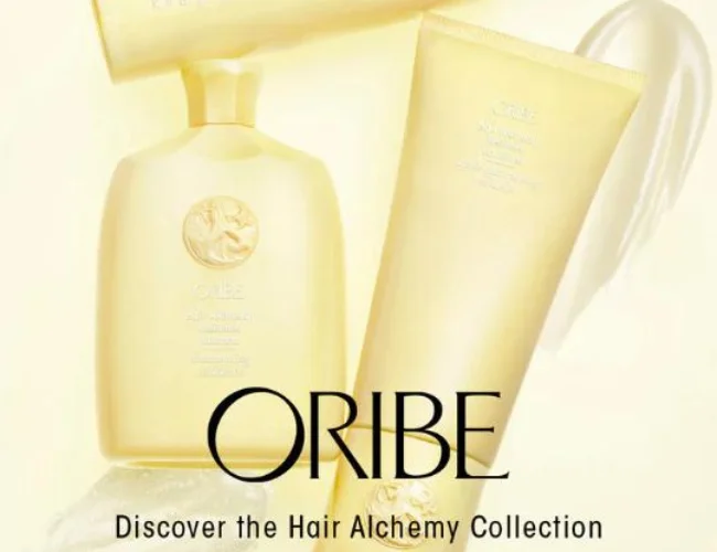 Close-up of Oribe shampoo label